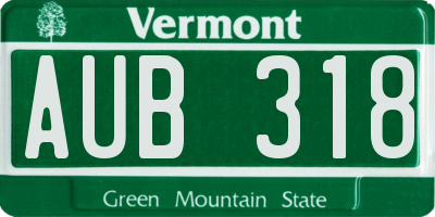 VT license plate AUB318