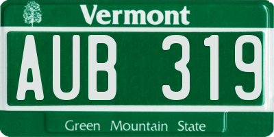 VT license plate AUB319