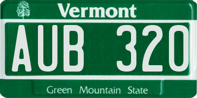 VT license plate AUB320