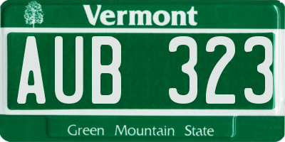 VT license plate AUB323