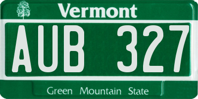 VT license plate AUB327
