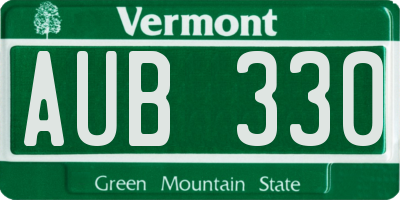VT license plate AUB330