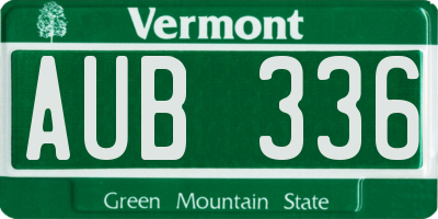 VT license plate AUB336