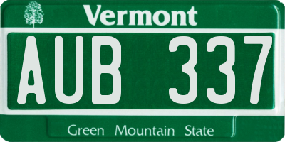 VT license plate AUB337