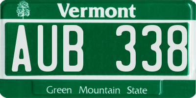 VT license plate AUB338