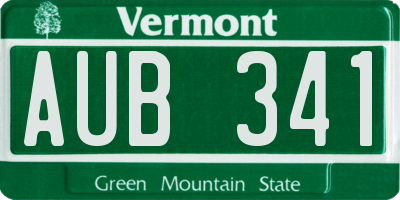 VT license plate AUB341