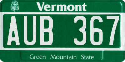 VT license plate AUB367