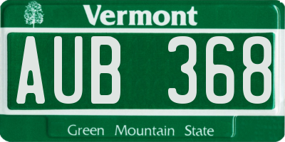VT license plate AUB368
