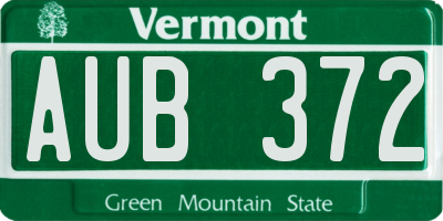 VT license plate AUB372