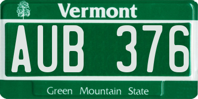 VT license plate AUB376