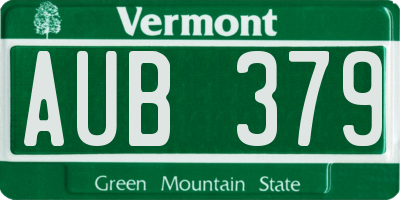 VT license plate AUB379