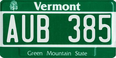 VT license plate AUB385