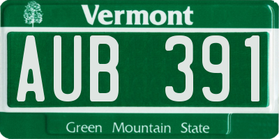 VT license plate AUB391