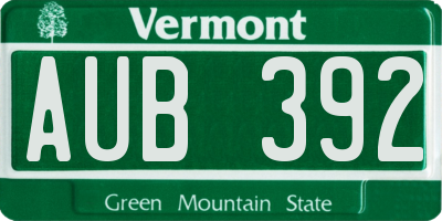 VT license plate AUB392