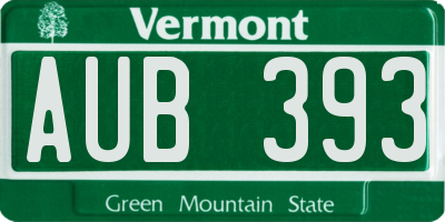 VT license plate AUB393