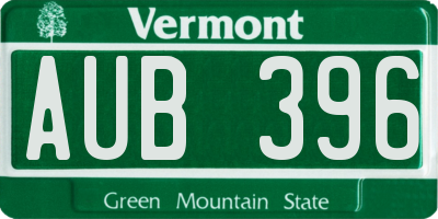 VT license plate AUB396