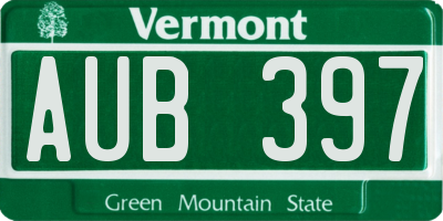 VT license plate AUB397