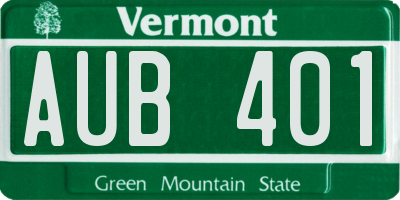 VT license plate AUB401
