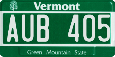 VT license plate AUB405