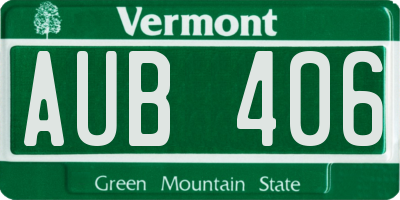 VT license plate AUB406