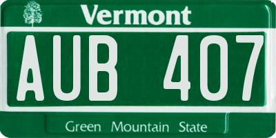 VT license plate AUB407