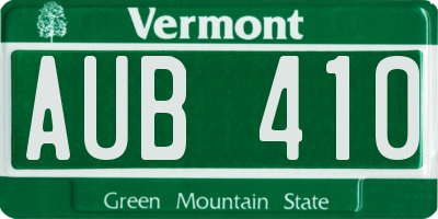 VT license plate AUB410