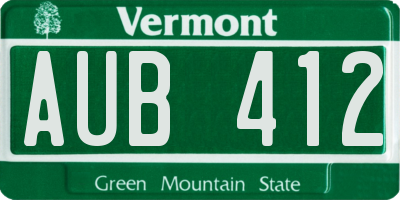 VT license plate AUB412