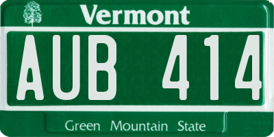 VT license plate AUB414