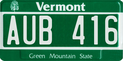 VT license plate AUB416