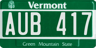 VT license plate AUB417