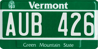 VT license plate AUB426