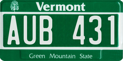 VT license plate AUB431