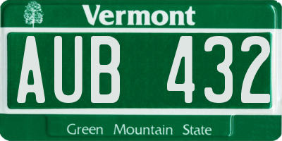 VT license plate AUB432