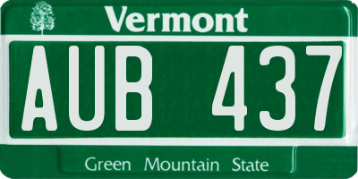 VT license plate AUB437