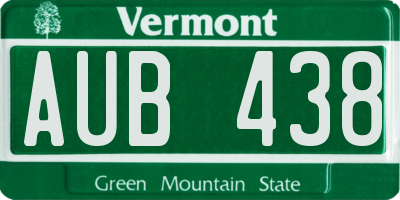 VT license plate AUB438