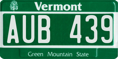 VT license plate AUB439