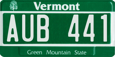 VT license plate AUB441