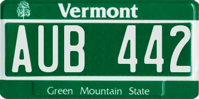 VT license plate AUB442