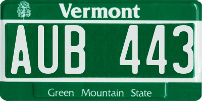 VT license plate AUB443