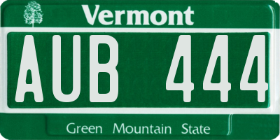 VT license plate AUB444