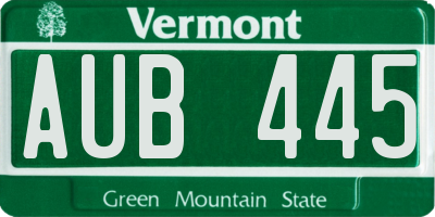 VT license plate AUB445