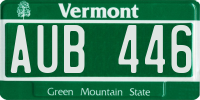 VT license plate AUB446