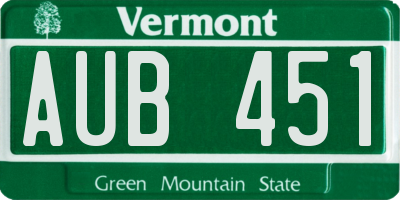 VT license plate AUB451