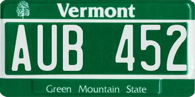 VT license plate AUB452