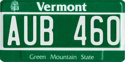 VT license plate AUB460