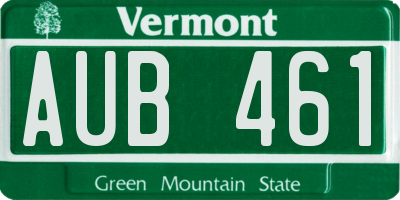 VT license plate AUB461