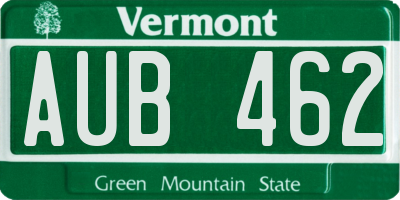 VT license plate AUB462