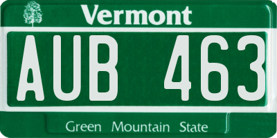 VT license plate AUB463
