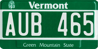 VT license plate AUB465