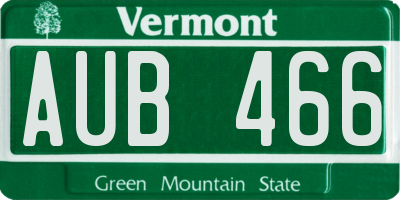 VT license plate AUB466